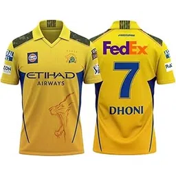 Cricket Jersey 2025-26, Number 7, Yellow with Multiple for Kids and Boys-picture-17