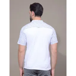 Crimsoune Club Abstract Printed Band Collar Half Sleeves Cotton Straight Short Kurta image 3