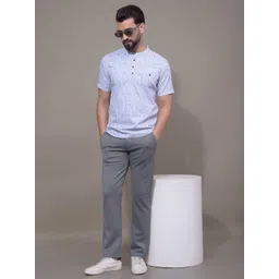 Crimsoune Club Abstract Printed Band Collar Half Sleeves Cotton Straight Short Kurta image 5