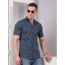 Crimsoune Club Abstract Printed Shirt Collar Classic Slim Fit Casual Shirt-picture-21