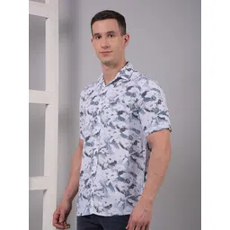 Crimsoune Club Abstract Printed Spread Collar Classic Slim Fit Casual Shirt-picture-23
