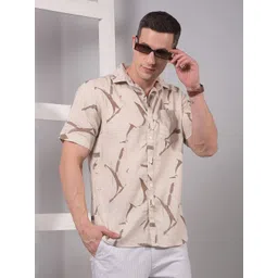 Crimsoune Club Abstract Printed Spread Collar Classic Slim Fit Casual Shirt-picture-15