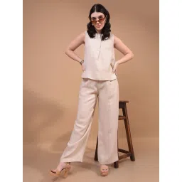 Crimsoune Club Beige Blended Mid Rise Trousers image 5