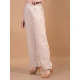 Crimsoune Club Beige Blended Mid Rise Trousers image 3