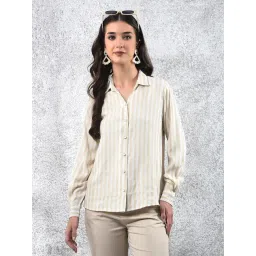 Crimsoune Club Beige Embellished Long Sleeves Shirt-picture-26