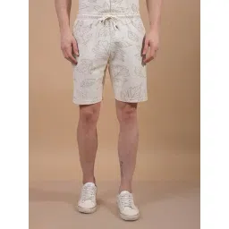 Crimsoune Club Beige Polyester Regular Fit Floral Shorts-picture-34