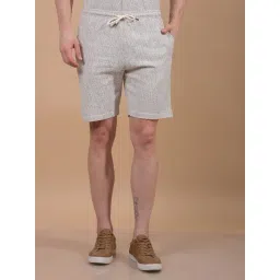 Crimsoune Club Beige Polyester Regular Fit Jacquard Shorts-picture-40