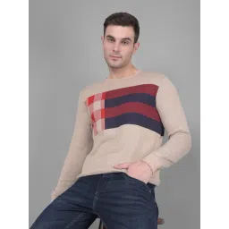 Crimsoune Club Beige Regular Fit Colour Block Sweatshirt-picture-12