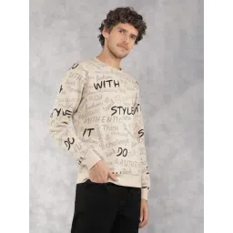 Crimsoune Club Beige Regular Fit Printed Sweatshirt-picture-35