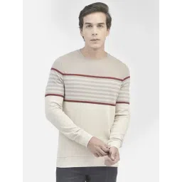 Crimsoune Club Beige Regular Fit Striped Sweatshirt-picture-42
