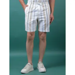Crimsoune Club Beige Slim Fit Striped Shorts-picture-40