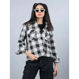 CRIMSOUNE CLUB Black Chequered Shacket-picture-44