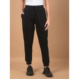 Crimsoune Club Black Cotton Polyblend Regular Fit Solid Joggers-picture-28
