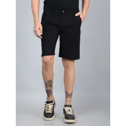 Crimsoune Club Black Cotton Regular Fit Solid Shorts-picture-44