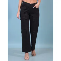 Crimsoune Club Black Cotton Solid Cargo Trousers-picture-35