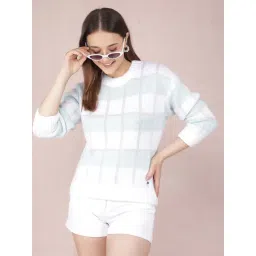 Crimsoune Club Blue Blended Regular Fit Stripes Sweater-picture-13