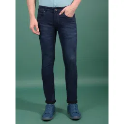 Crimsoune Club Blue Blended Skinny Solid Jeans-picture-10