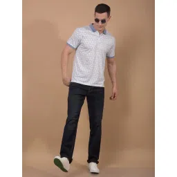 Crimsoune Club Blue Blended Slim Fit Printed Polo T-Shirt image 5