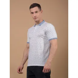 Crimsoune Club Blue Blended Slim Fit Printed Polo T-Shirt image 4