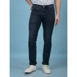 Crimsoune Club Blue Blended Slim Solid Jeans-picture-23