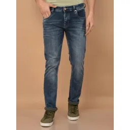 Crimsoune Club Blue Blended Slim Solid Jeans-picture-35