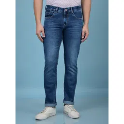 Crimsoune Club Blue Blended Slim Solid Jeans-picture-32