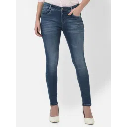 Crimsoune Club Blue Cotton Mid Rise Jeans-picture-41