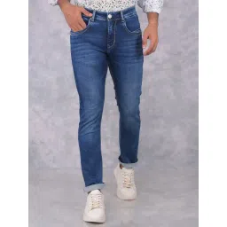 Crimsoune Club Blue Cotton Polyblend Slim Fit Jeans-picture-36