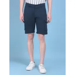 Crimsoune Club Blue Cotton Regular Fit Cargo Shorts-picture-45
