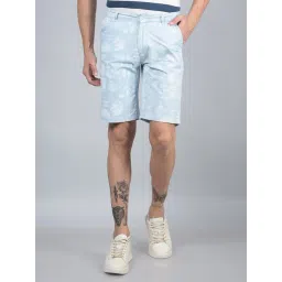 Crimsoune Club Blue Cotton Regular Fit Printed Shorts-picture-40