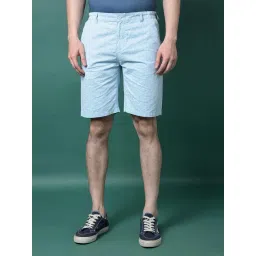 Crimsoune Club Blue Cotton Slim Fit Self Design Shorts-picture-19
