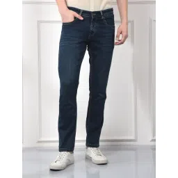 Crimsoune Club Blue Cotton Slim Fit Solid Jeans-picture-38