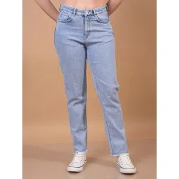 Crimsoune Club Blue Cotton Solid Jeans-picture-41