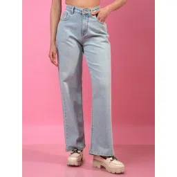 Crimsoune Club Blue Cotton Solid Jeans-picture-44