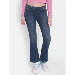 Crimsoune Club Blue Flared Fit Mid Rise Jeans-picture-46
