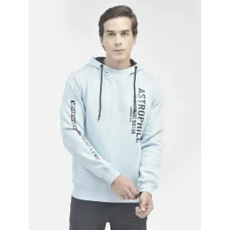 Crimsoune Club Blue Regular Fit Printed Hooded Sweatshirt image 1