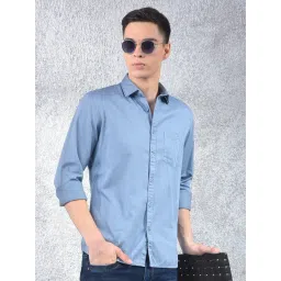 Crimsoune Club Blue Slim Fit Solid Shirt-picture-10