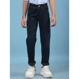 Crimsoune Club Boy Relaxed Fit Mid-Rise Light Fade Stretchable Jeans-picture-31