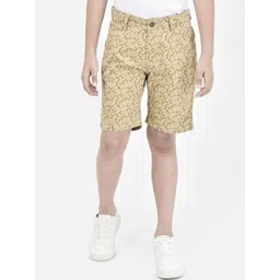 Crimsoune Club Boys Abstract Printed Mid Rise Pure Cotton Shorts-picture-34