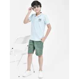 Crimsoune Club Boys Abstract Printed Mid Rise Pure Cotton Shorts-picture-37