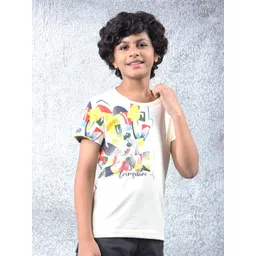 Crimsoune Club Boys Abstract Printed Round Neck Regular Fit Cotton Tshirt-picture-32