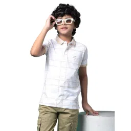 Crimsoune Club Boys Beige Cotton Regular Fit Self Design T-Shirt-picture-30