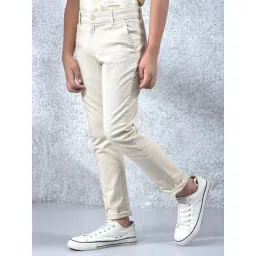 Crimsoune Club Boys Beige Cotton Striped Trousers-picture-47