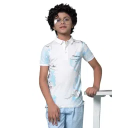 Crimsoune Club Boys Blue Regular Fit Self Design T-Shirt-picture-39