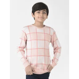 Crimsoune Club Boys Checked Cotton Pullover-picture-50