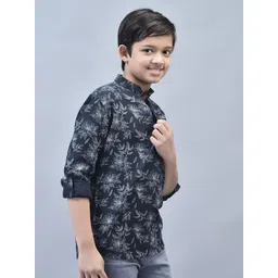 Crimsoune Club Boys Classic Slim Fit Floral Printed Casual Shirt-picture-23