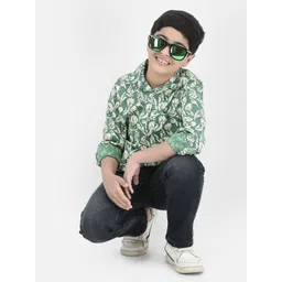 Crimsoune Club Boys Classic Slim Fit Floral Printed Pure Cotton Casual Shirt-picture-18