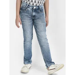 Crimsoune Club Boys Clean Look Whiskers & Chevrons Heavy Fade Slim Fit Stretchable Jeans-picture-27