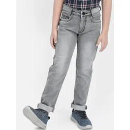 Crimsoune Club Boys Clean Look Whiskers & Chevrons Heavy Fade Slim Fit Stretchable Jeans-picture-49