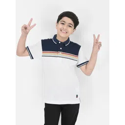 Crimsoune Club Boys Colourblocked Polo Collar Short Sleeves Slim Fit T-shirt-picture-38